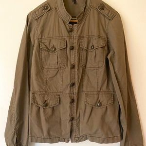 Maurices Brown Military Style Button Up Jacket